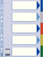 Plastikregister Blanko, A4, PP, 5 Blatt, farbig