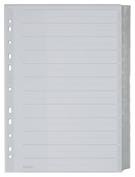 Plastikregister Blanko, A4, PP, 12 Blatt, grau