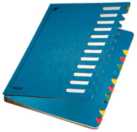 Pultordner farbig 1-12, 12 Fächer, Pendarec-Karton, blau
