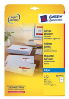 Avery J8177-25 printeretiket Wit