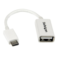 StarTech.com UUSBOTGW USB kábel 0,127 M USB 2.0 Micro-USB B USB A Fehér