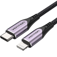 Vention TACVF mobiltelefon kábel Fekete, Lila 1 M USB C Lightning