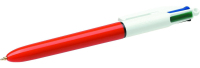 BIC 4-Color Black, Blue, Green, Red Clip-on retractable ballpoint pen Fine