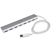 StarTech.com ST73007UA hálózati csatlakozó USB 3.2 Gen 1 (3.1 Gen 1) Type-A 5000 Mbit/s Ezüst, Fehér