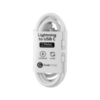 Grab ‘n Go Lightning naar USB-C kabel 1m (non MFI) - Wit