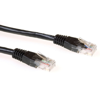 ACT Black 2 meter U/UTP CAT6 patch cable with RJ45 connectors