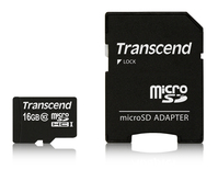 Transcend microSDXC/SDHC Class 10 16GB with Adapter