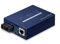 PLANET IEEE802.3af PoE 10/100Base-TX konwerter sieciowy 100 Mbit/s 1310 nm Multifunkcyjny Niebieski