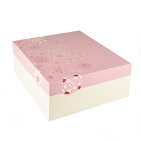 Papstar 85806 Kuchenbehälter Quadratisch Karton Pink, Weiß