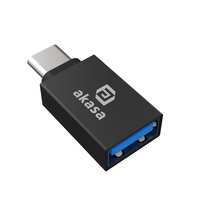Akasa AK-CBUB62-KT02 cambiador de género para cable USB Type-C USB tipo A Negro