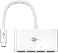 Goobay 66274 Notebook-Dockingstation & Portreplikator Kabelgebunden USB 3.2 Gen 1 (3.1 Gen 1) Type-C Weiß
