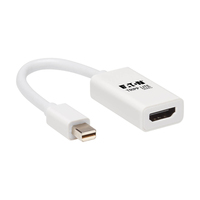 Tripp Lite P137-06N-HDR-W Mini DisplayPort to HDMI Active Adapter Video Converter (M/F) - 4K 60 Hz, HDR, DP 1.2, White, 6 in.