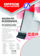 Okładki do bindowania OFFICE PRODUCTS, PVC, A4, 200mikr., 100szt., szare transparentne