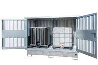Gefahrstoff-Depot GD-E/IBC-2 verzinkt - für 2x 1000l-IBCs, natürlicher Luftzwechsel