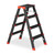 Relaxdays Trittleiter klappbar, 4 Stufen, Treppenleiter Aluminium, Leiter bis 120 kg, HBT: 78 x 43 x 69 cm, schwarz-rot