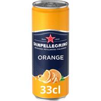 SAN PELLEGRINO Canette 33 cl de jus pétillant minérale aromatisé Aranciata Orange à base de concentré