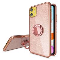 NALIA Ring Cover compatible with iPhone 11 Case, Glitter Silicone Phone Back Protector with 360 Degree Finger Holder, Diamond Bumper Protective Sparkly Shockproof Rugged Twinkle...