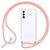 NALIA Necklace Cover with Band compatible with Samsung Galaxy S21 Plus Case, Transparent Protective Hardcase & Adjustable Holder Strap, Easy to Carry Crossbody Phone Skin Slim Pink