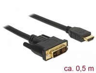 Kabel DVI 18+1 Stecker an HDMI-A Stecker, schwarz, 0,5m, Delock® [85581]