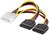 PC Y-Stromkabel/Stromadapter, 5.25-Stecker zu 2x SATA, 0.13 m - HDD/5,25 Zoll-Stecker (4-Pin) > 2x S