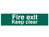 Fire Exit Keep Clear Text Only - PVC Sign 200 x 50mm