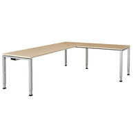 Schreibtisch, verkettet, Fußform Quadrat-/Rechteckrohr