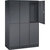 Armario guardarropa de acero de dos pisos INTRO, A x P 1220 x 500 mm, 6 compartimentos, cuerpo gris negruzco, puertas en gris negruzco.