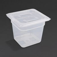 Vogue 1/6 Gastronorm Container with Lid Made of Polypropylene 150mm 2.2Ltr