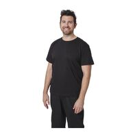 Nisbets Unisex Chef T-Shirt in Black - Cotton with Twin Needle Stitching - XL