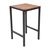 Bolero Bar Table Teak Steel & Acacia Square - Easy Self Assembly - 600 mm