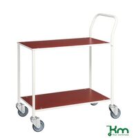 Kongamek small table trolley - white frame, red shelves