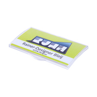 Badge / plaque d'identité / plaque nominative "Podio Paper | blanc avec clip multi-usage