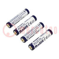 Batt: Li-Ion; AAA; 1,5V; Ø10,3x44,2mm; Schachtel; 4Stk.