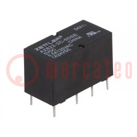 Relay: electromagnetic; DPDT; Ucoil: 5VDC; 2A; 0.5A/120VAC; PCB