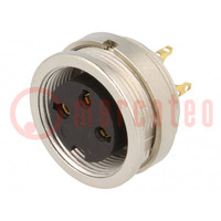 Connector: M16; socket; female; soldering; PIN: 3; 5A; 250V; IP40