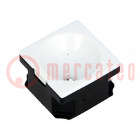 LED lens; square; transparent; LED CREE,LED SEOUL; 71°; H: 13.1mm