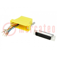 Transition: adapter; D-Sub 25pin male,RJ45 socket; yellow