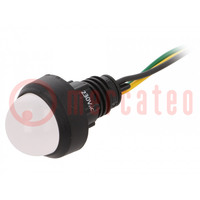 Indicator: LED; prominent; yellow/green; 230VAC; Ø13mm; IP40