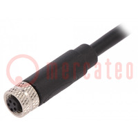 Connector: M8; female; PIN: 5; straight; plug; 1.5A; IP67; 30V; 1m
