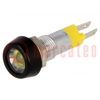 Contrôle: LED; concave; jaune; 24÷28VAC; Ø8,2mm; IP67; métal