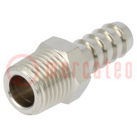 Push-in fitting; connector pipe; nickel plated brass; 9mm