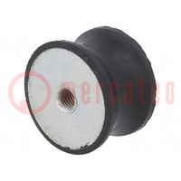 Vibration damper; M10; Ø: 50mm; rubber; L: 30mm; H: 10mm; 2085N