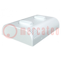 Enclosure: wall mounting; X: 80mm; Y: 120mm; Z: 33.2mm; ABS; white