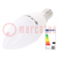 LED lamp; cool white; E14; 220/240VAC; 600lm; P: 7W; 200°; 6400K