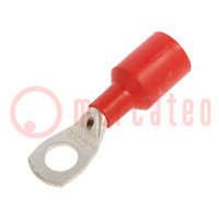 Tip: ring tube; M10; Ø: 10.5mm; 16mm2; crimped; for cable; insulated