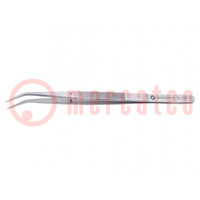Tweezers; 150mm; Blades: curved; Blade tip shape: flat,rounded