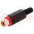 Plug; RCA; female; with strain relief; straight; soldering