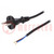 Cable; 2x1mm2; CEE 7/17 (C) plug,wires; PVC; 1.5m; black; 16A; 250V