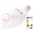 Lámpara LED; blanco frío; E14; 220/240VAC; 600lm; P: 7W; 200°; 6400K