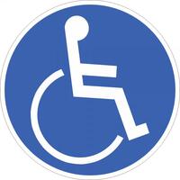 Für Rollstuhlbenutzer Gebotsschild, Größe 31,50 cm ¥, Alu geprägt